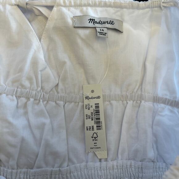 NWT Madewell Embroidered Tank Midi Dress in Poplin White Size 14 - Picture 8 of 8